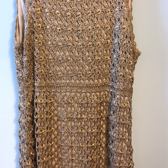Diane Von Furstenberg Gold Crochet Dress - Picture 4 of 7
